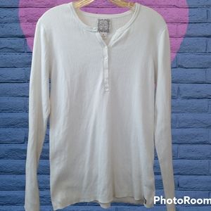 Polo Ralph Lauren womens long sleeve ribbed casual top with buttons